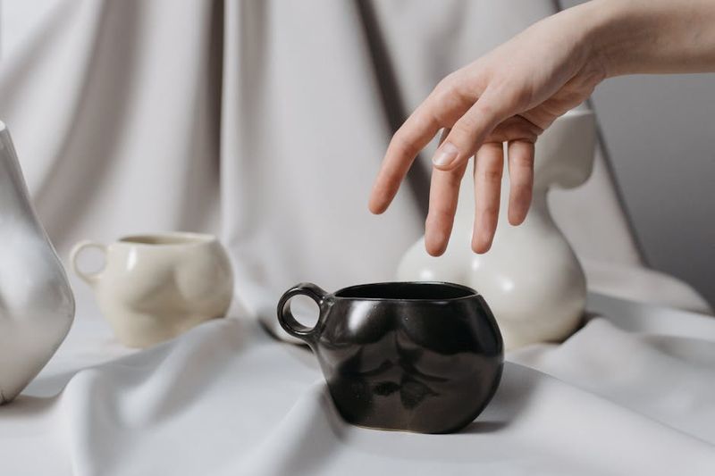 Azure Geometric Tea Cup